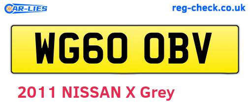 WG60OBV are the vehicle registration plates.