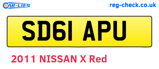 SD61APU are the vehicle registration plates.