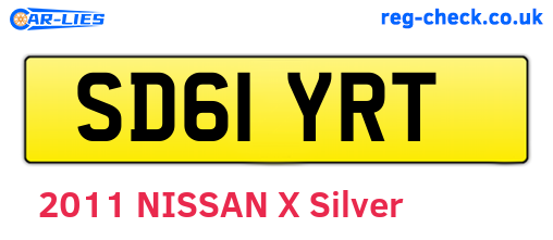 SD61YRT are the vehicle registration plates.