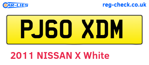 PJ60XDM are the vehicle registration plates.