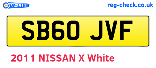 SB60JVF are the vehicle registration plates.