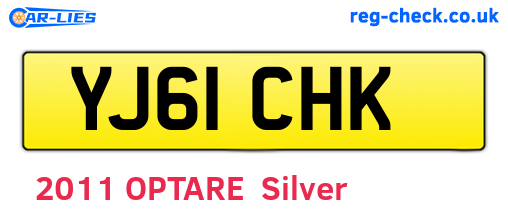YJ61CHK are the vehicle registration plates.