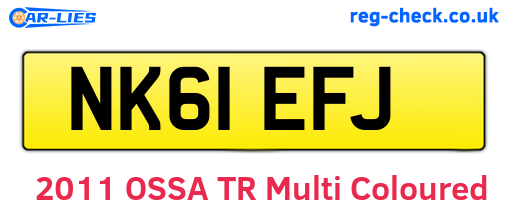 NK61EFJ are the vehicle registration plates.