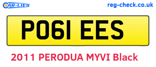 PO61EES are the vehicle registration plates.