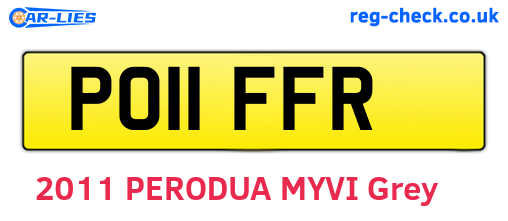 PO11FFR are the vehicle registration plates.