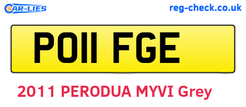 PO11FGE are the vehicle registration plates.