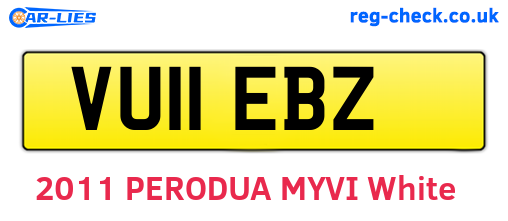 VU11EBZ are the vehicle registration plates.
