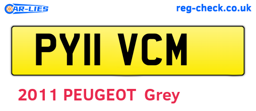 PY11VCM are the vehicle registration plates.
