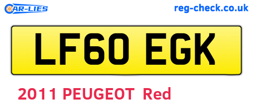 LF60EGK are the vehicle registration plates.