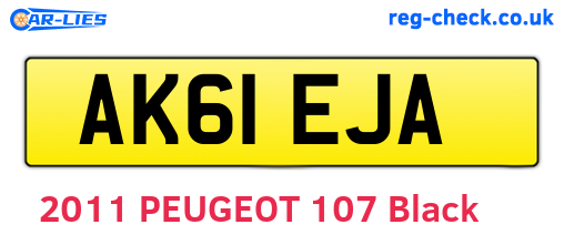 AK61EJA are the vehicle registration plates.