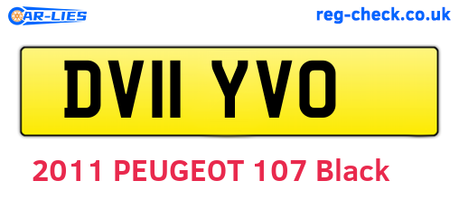 DV11YVO are the vehicle registration plates.