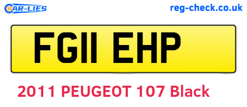 FG11EHP are the vehicle registration plates.