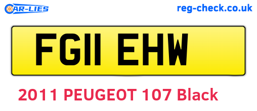 FG11EHW are the vehicle registration plates.