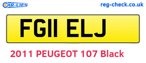 FG11ELJ are the vehicle registration plates.
