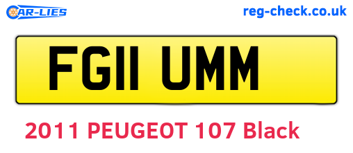 FG11UMM are the vehicle registration plates.