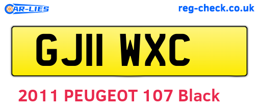 GJ11WXC are the vehicle registration plates.