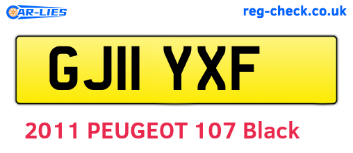 GJ11YXF are the vehicle registration plates.
