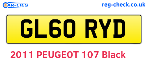 GL60RYD are the vehicle registration plates.