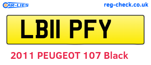 LB11PFY are the vehicle registration plates.