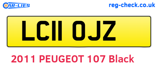 LC11OJZ are the vehicle registration plates.