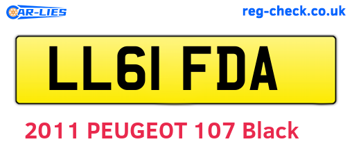 LL61FDA are the vehicle registration plates.