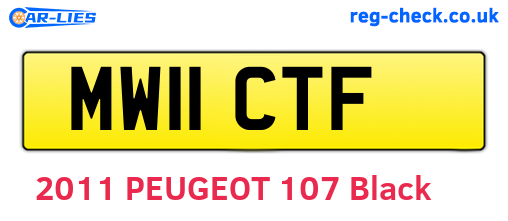MW11CTF are the vehicle registration plates.