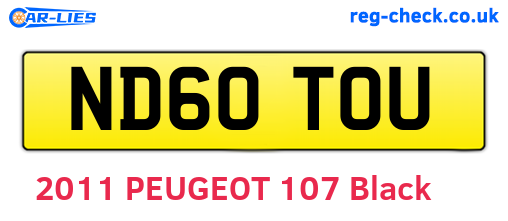 ND60TOU are the vehicle registration plates.