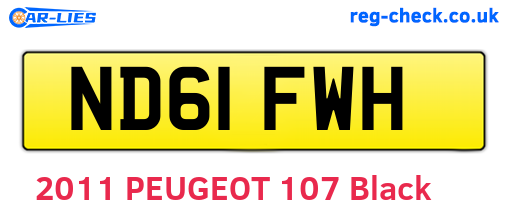ND61FWH are the vehicle registration plates.