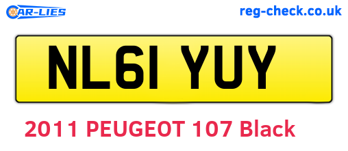 NL61YUY are the vehicle registration plates.