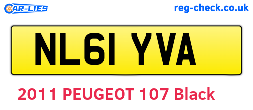 NL61YVA are the vehicle registration plates.