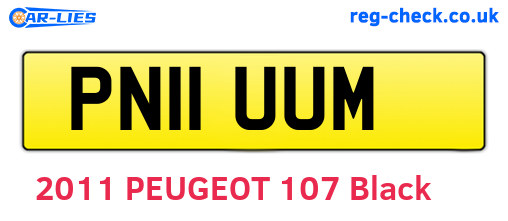 PN11UUM are the vehicle registration plates.