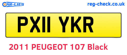 PX11YKR are the vehicle registration plates.