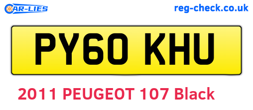 PY60KHU are the vehicle registration plates.