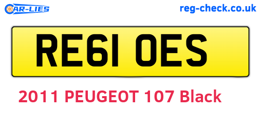RE61OES are the vehicle registration plates.