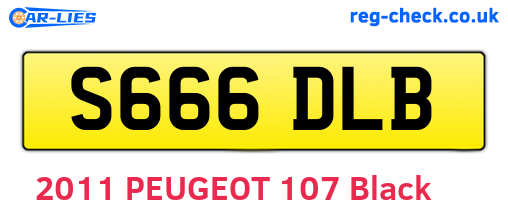 S666DLB are the vehicle registration plates.