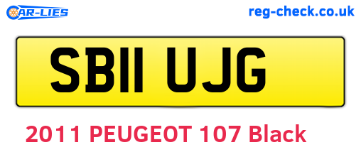 SB11UJG are the vehicle registration plates.