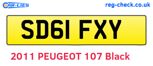 SD61FXY are the vehicle registration plates.