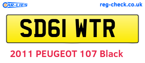 SD61WTR are the vehicle registration plates.
