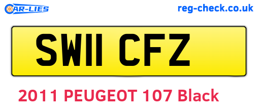 SW11CFZ are the vehicle registration plates.