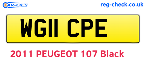 WG11CPE are the vehicle registration plates.