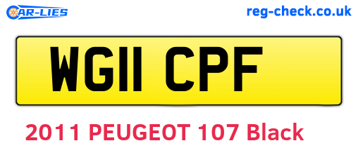 WG11CPF are the vehicle registration plates.