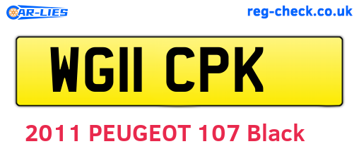 WG11CPK are the vehicle registration plates.