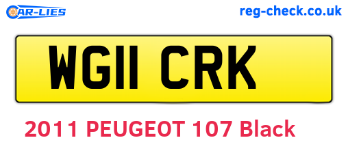 WG11CRK are the vehicle registration plates.