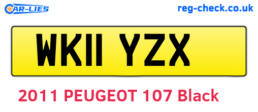 WK11YZX are the vehicle registration plates.