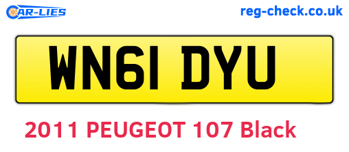 WN61DYU are the vehicle registration plates.