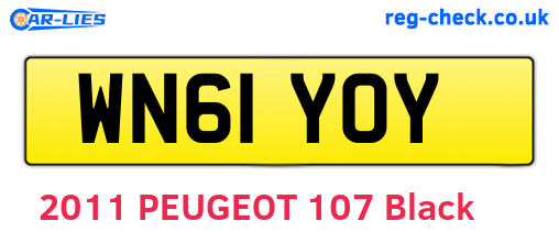 WN61YOY are the vehicle registration plates.
