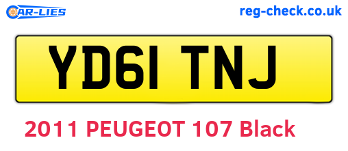 YD61TNJ are the vehicle registration plates.