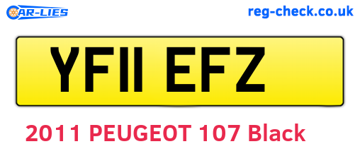 YF11EFZ are the vehicle registration plates.