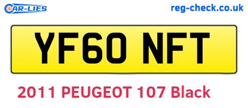 YF60NFT are the vehicle registration plates.