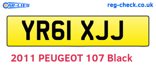 YR61XJJ are the vehicle registration plates.